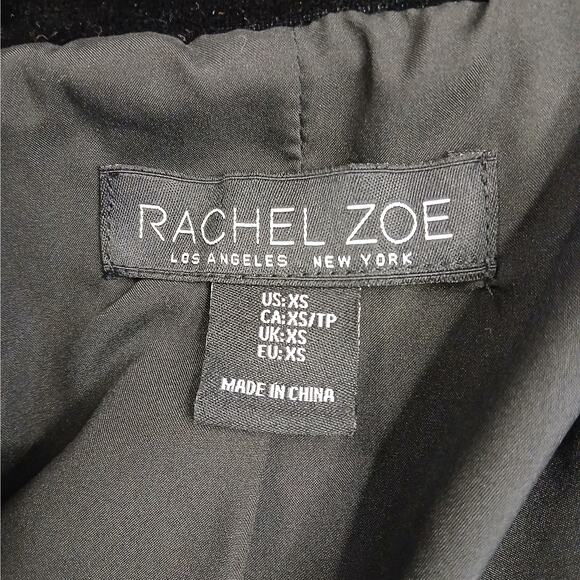 Rachel Zoe SZ XS Black Velvet Military Style Lined Blazer Gold Buttons - Picture 4 of 9